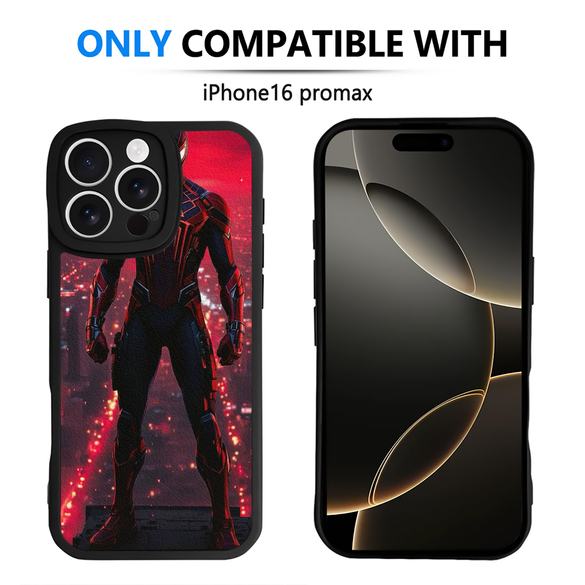 （画像用） Spider Man スパイダーマン 【iPhone 16シリーズ対応】シリコンスマホケース（レザー調） 材質：シリコン